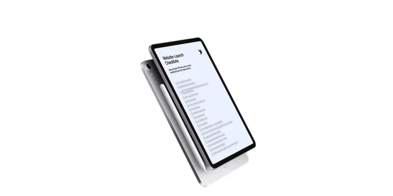 Tablet zeigt PDF Checkliste fuer den Website Launch